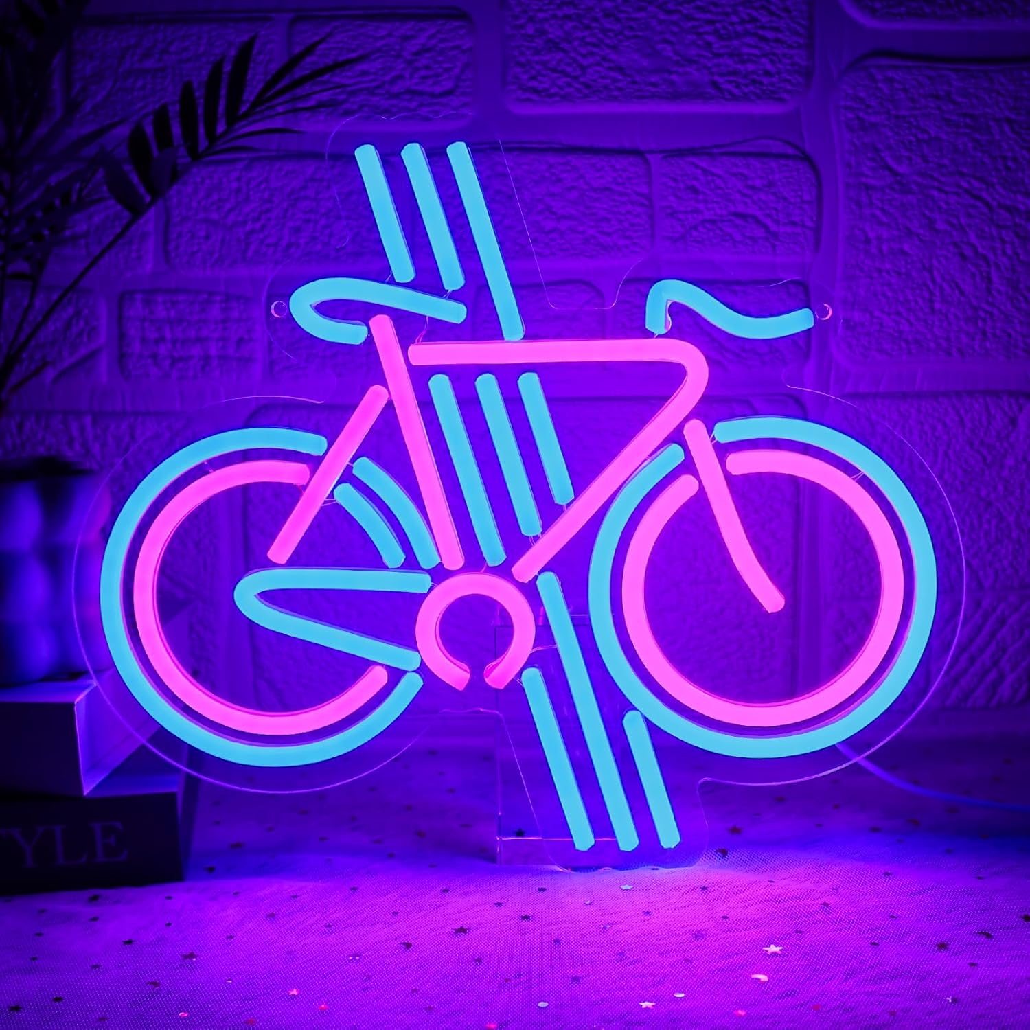 Home Gym Neon Sign - Letrero de neón para bicicleta, luz